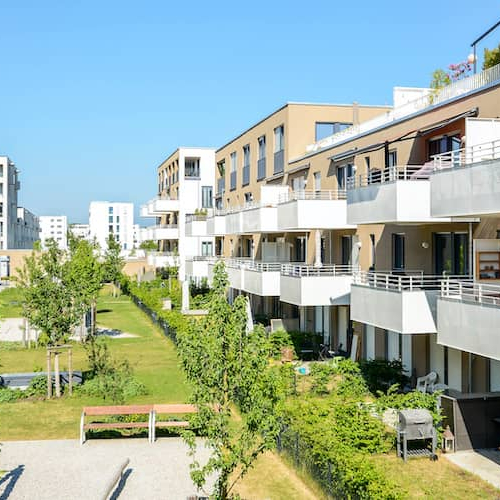 Beautiful similar apartments with a great garden area right in front.