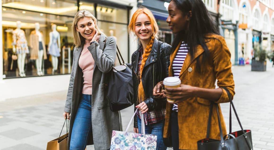 Group of women shopping.