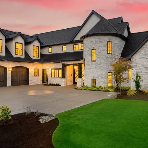A stunning house captured during twilight hours.