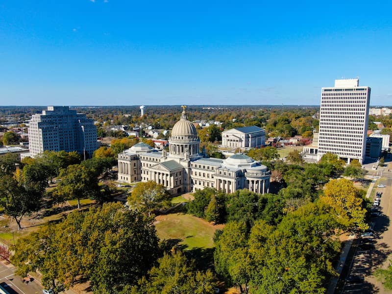 Mississippi State Capitol Building in Downtown Jackson, MS.