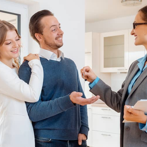 A depiction of a landlord and tenants, possibly representing property management or rental scenarios.