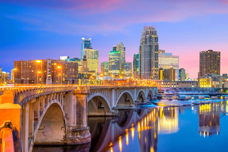 Cityscape of Minneapolis, Minnesota.