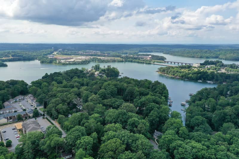 Aerial view of Clemson South Carolina.