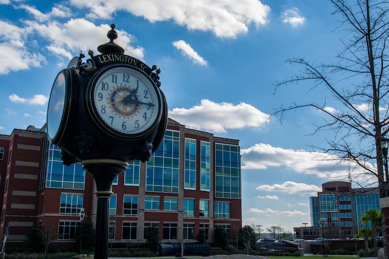 Lexington South Carolina Main Street town clock tower.