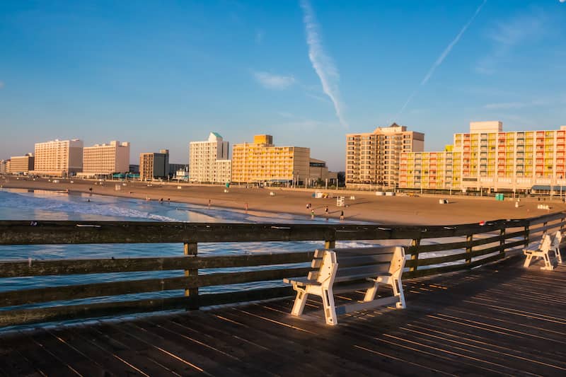 RHB Assets From IGX: A serene view of the Virginia Beach boardwalk and oceanfront fishing pier.