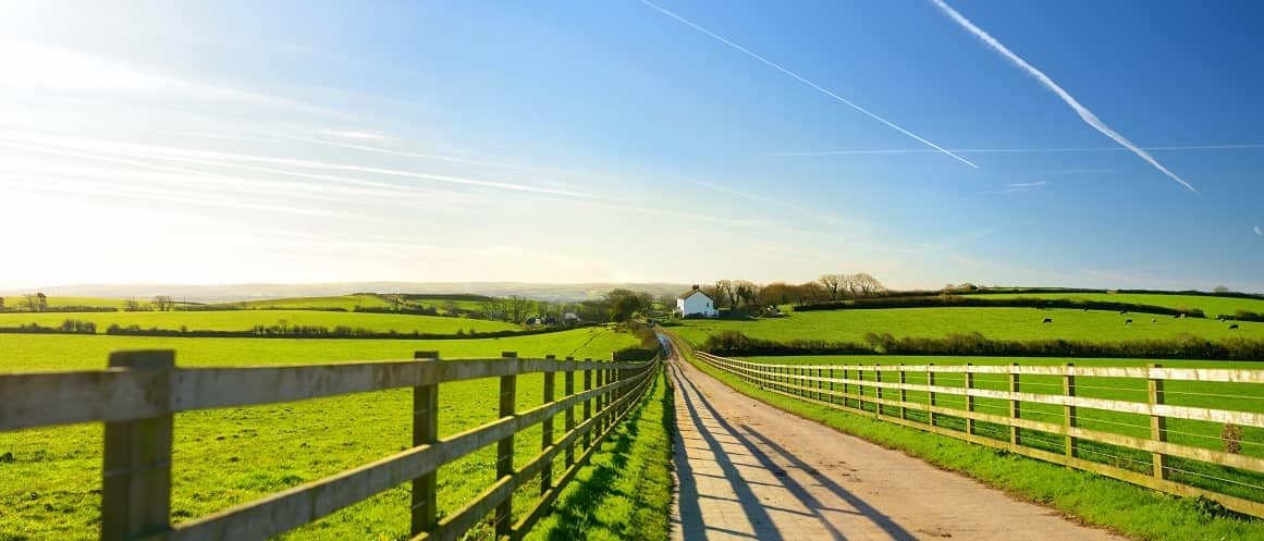 An easement road leading to a house in the distance, indicating a legal right of way or access to a property.