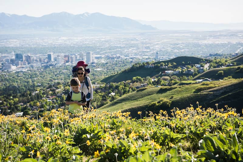 RHB Assets From IGX: Family hiking above Salt Lake City