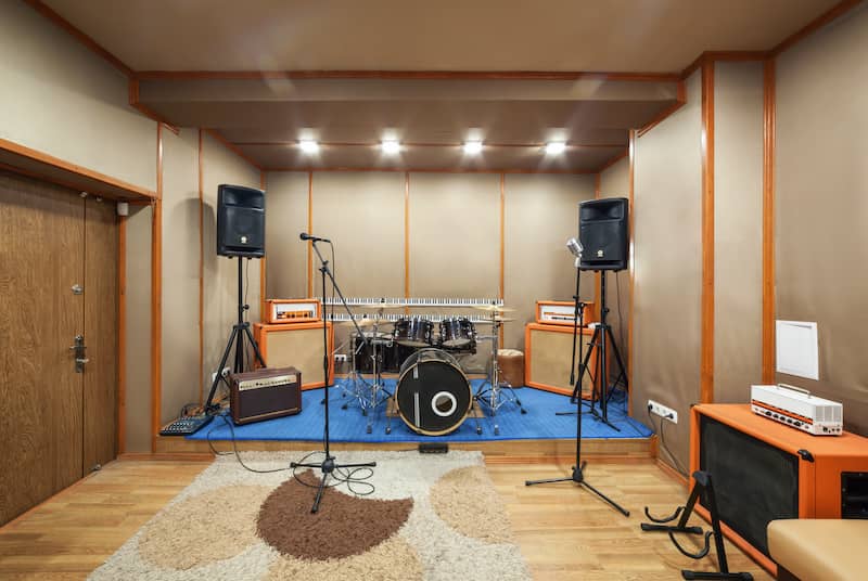 RHB Assets From IGX: Modern finished basement converted into a music studio