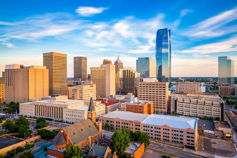 Oklahoma City, Oklahoma skyline at daytime.