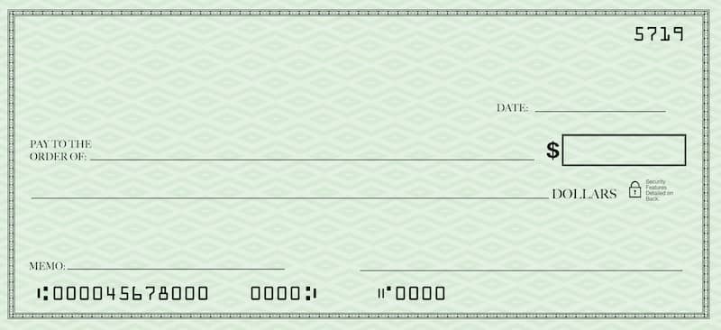 Routing number on a check.