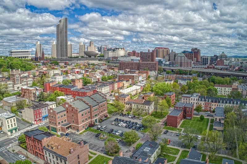 Aerial view of Albany New York.