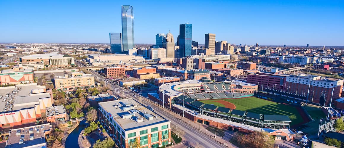 RHB Assets From IGX: Downtown Oklahoma City and a shopping area.