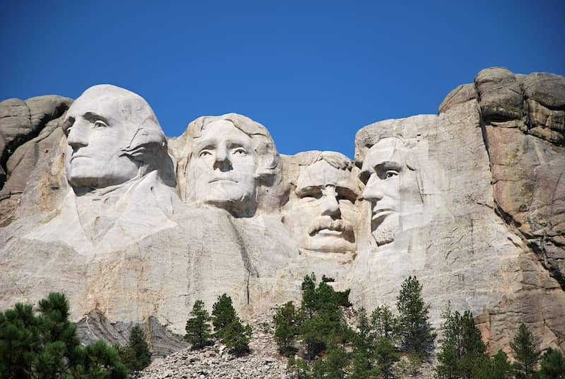 Mount Rushmore in South Dakota.