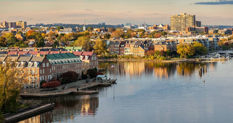 RHB Assets From IGX: Scenic Alexandria, Virginia waterfront with boats and historic buildings.