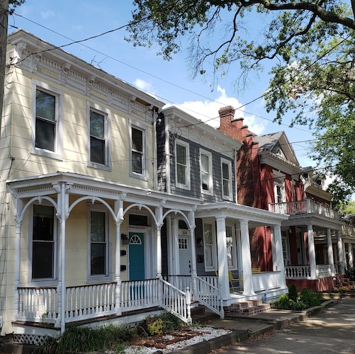 Row of townhouses in Richmond, Virginia.