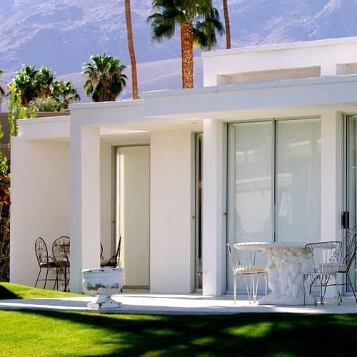 A beautiful home set in the desert landscape, showcasing a unique residential setting.