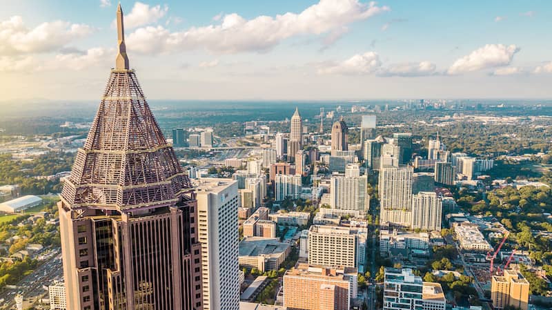 Aerial view of Atlanta, Georgia.