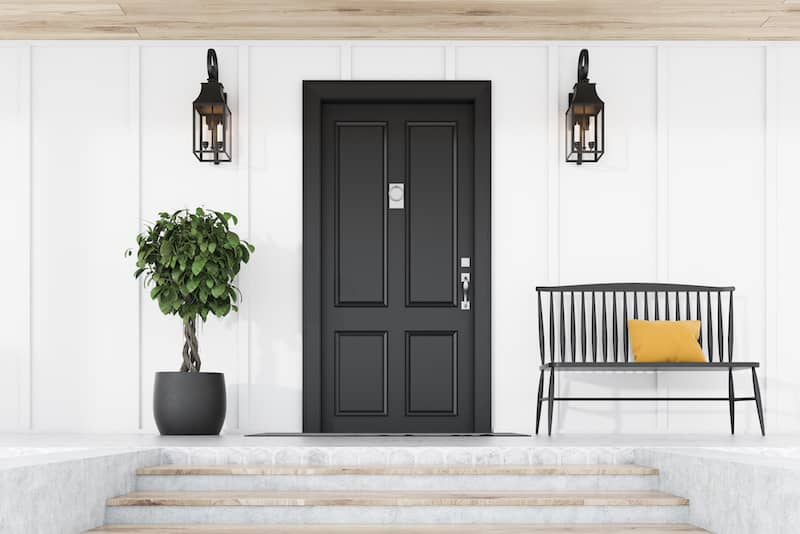 RHB Assets From IGX: Charming barn-style farmhouse front door with rustic appeal.