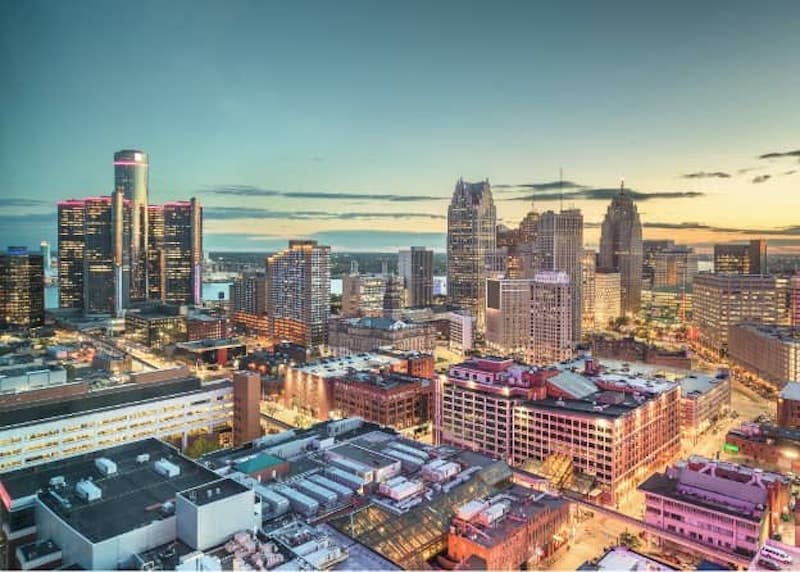 RHB Assets From IGX: Downtown Detroit Michigan skyline