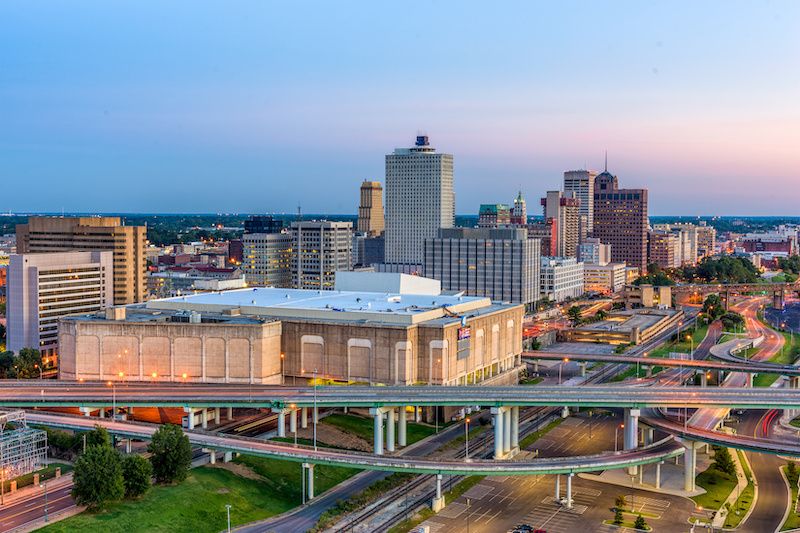 RHB Assets From IGX: Aerial view of Memphis Tennesee