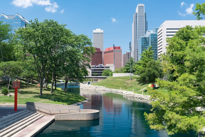 RHB Assets From IGX: Omaha, Nebraska, city skyline with a mix of modern and historic buildings.