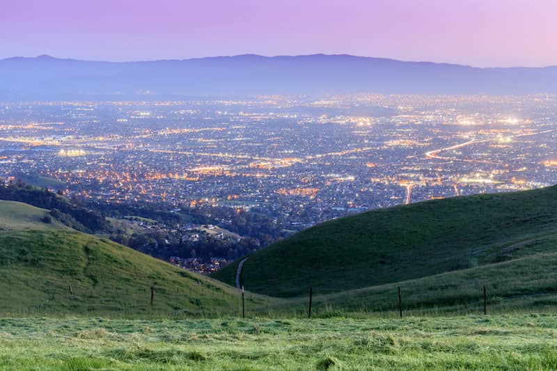 RHB Assets From IGX: Silicon Valley twilight with a view of Sierra Vista Open Space Preserve, San Jose.