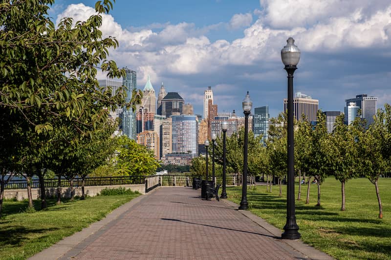 Liberty State Park in New Jersey across from Ellis Island.