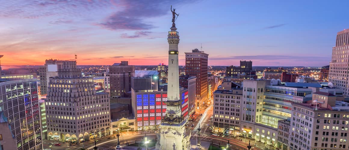 RHB Assets From IGX: Indianapolis, Indiana skyline on a sunny day.