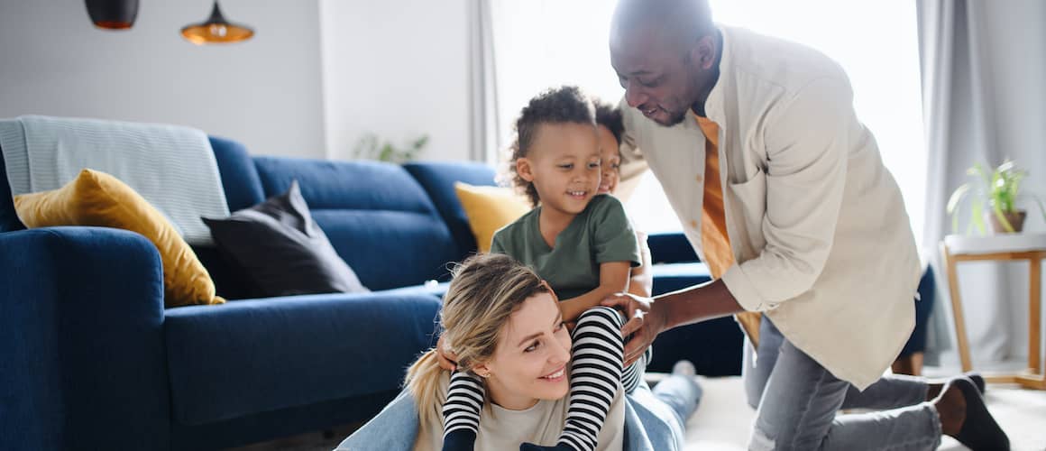 Happy couple getting good news on a mortgage approval