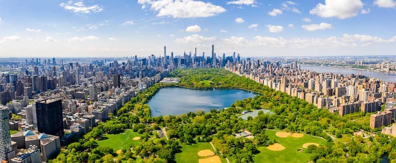 Aerial view of Central Park in New York.