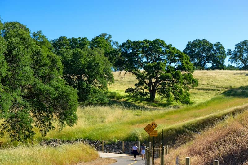 View of Johnny Cash Trail in Folsom, California