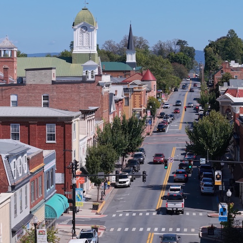 A street in Charles Town, West Virginia.