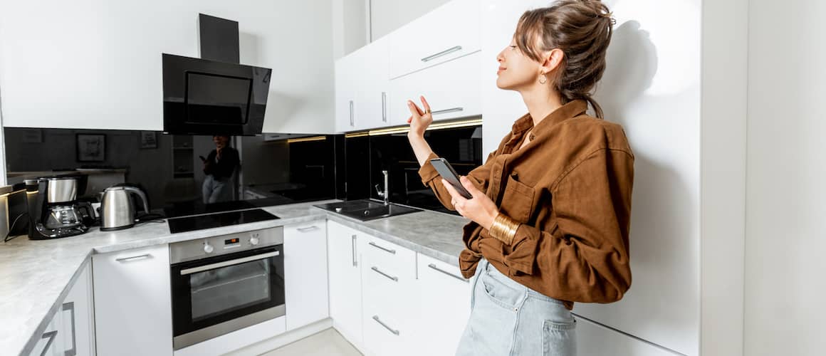 Couple looking at homes online on a tablet