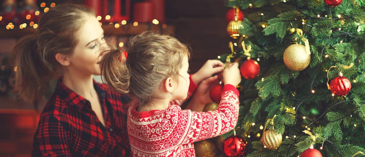 RHB Assets From IGX: A mother and daughter enjoying Christmas decorations.