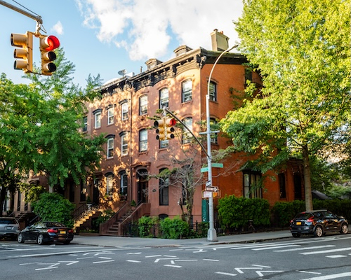 Residential building in Clinton Hill, Brooklyn, NYC.