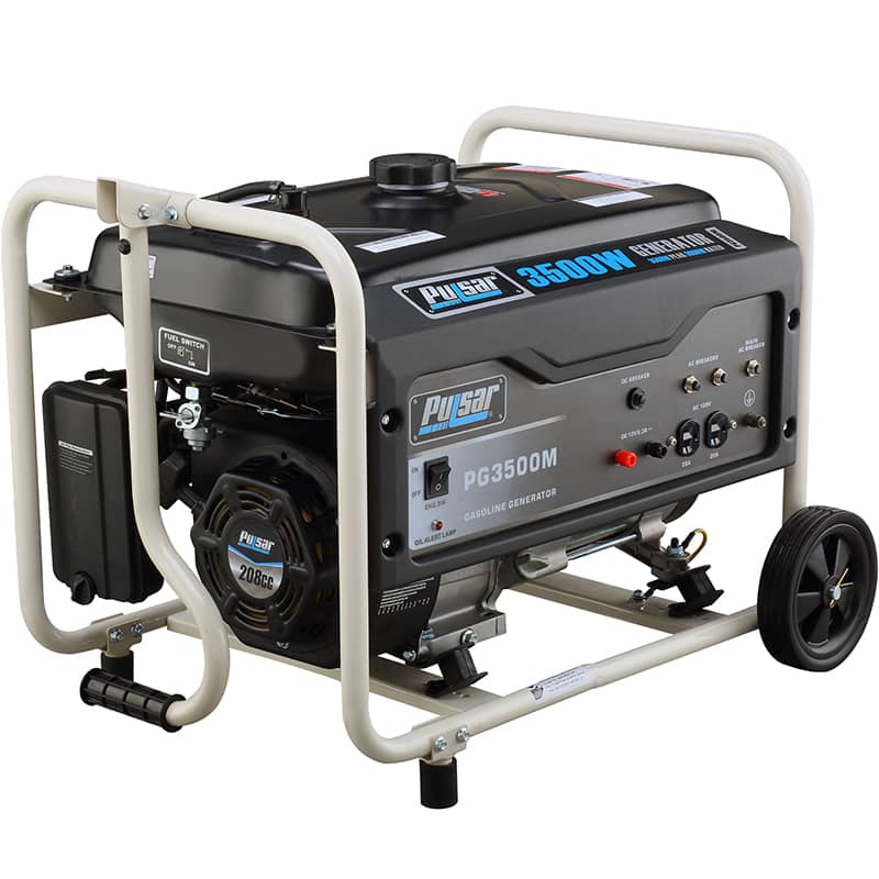 RHB Assets From IGX: Pulsar PG3500M portable gas-powered generator on a white background.