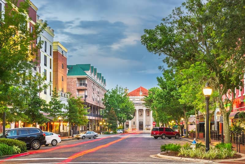 Streets of Gainesville, Florida.