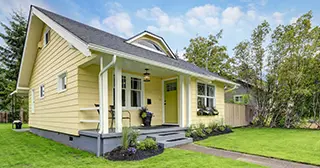 Small yellow house.