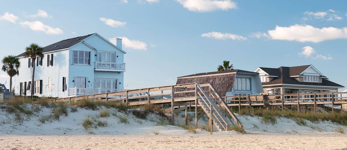 A beach vacation home, illustrating a serene coastal property.