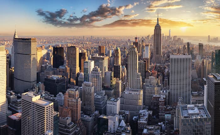 RHB Assets From IGX: A beautiful sunset over Manhattan, New York City.