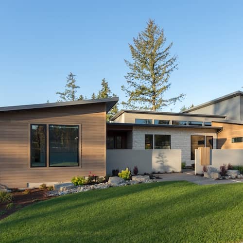Contemporary ranch style home in Wisconsin.