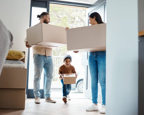 Family Moving Into New House