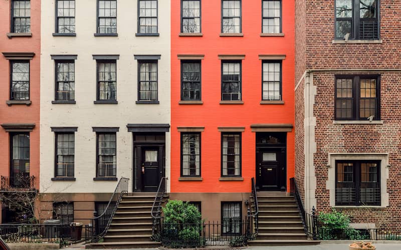 RHB Assets From IGX: Row of brick townhouses in New York City