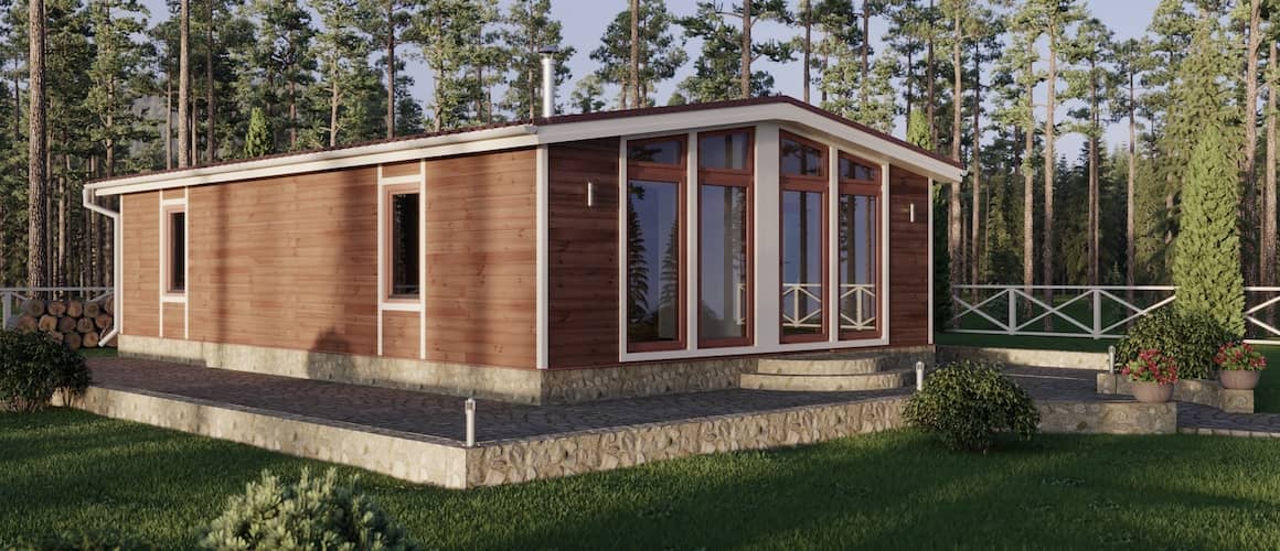 A high-end modular home, showcasing modern and customizable residential construction.