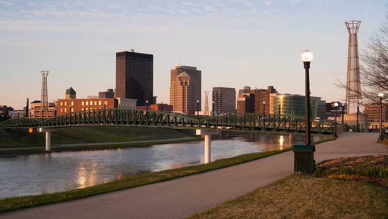 Dayton, Ohio across the river.