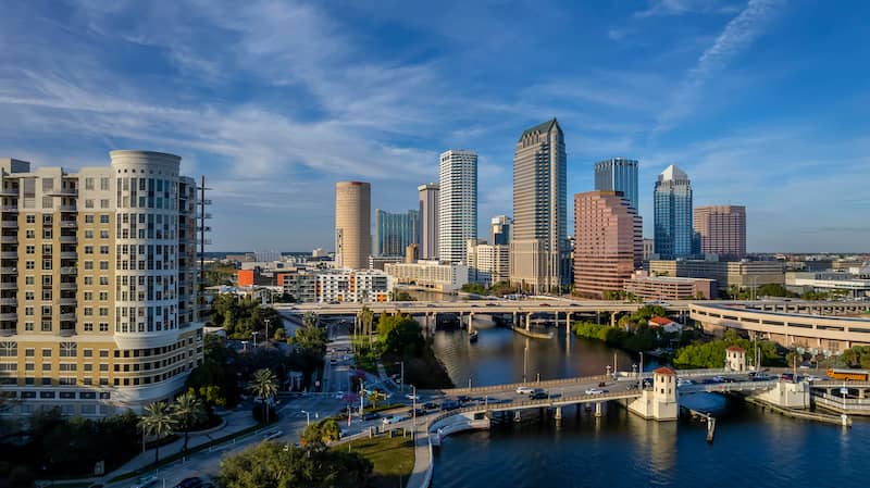 RHB Assets From IGX: Tampa, Florida cityscape featuring modern buildings and a waterfront.