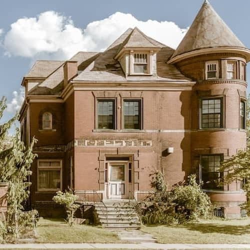 Historic brick multistory home.