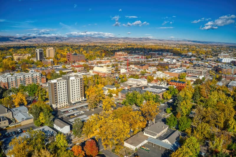 Aerial view of Fort Collins Colorado 