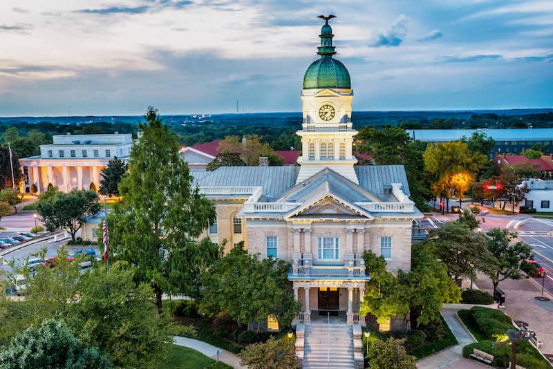 City Hall in Athens Georgia at dusk.