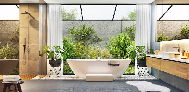 Luxury sink in primary bathroom.